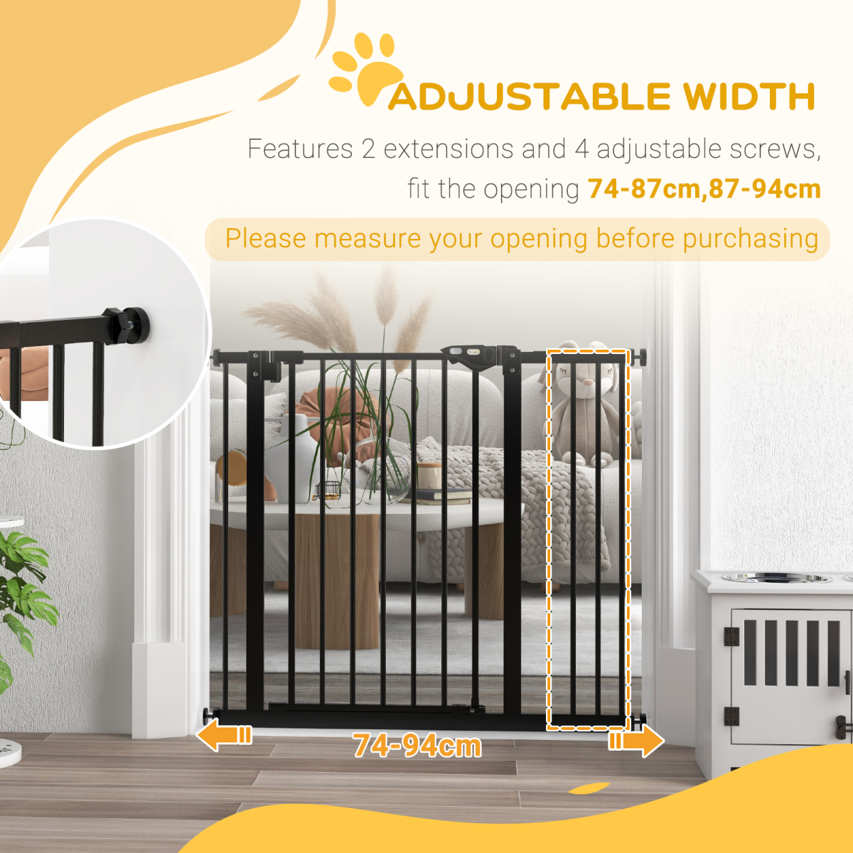 cortex-london-windsor-adjustable-pet-safety-gate-black-metal-plastic