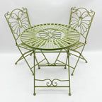 AcaciaHome Durable and Stylish Metal Garden Bistro Set – 3-Piece Outdoor Round Table and Comfortable Chairs, Durable Iron and Steel Construction, Perfect for Relaxing outdoor and garden (Green)