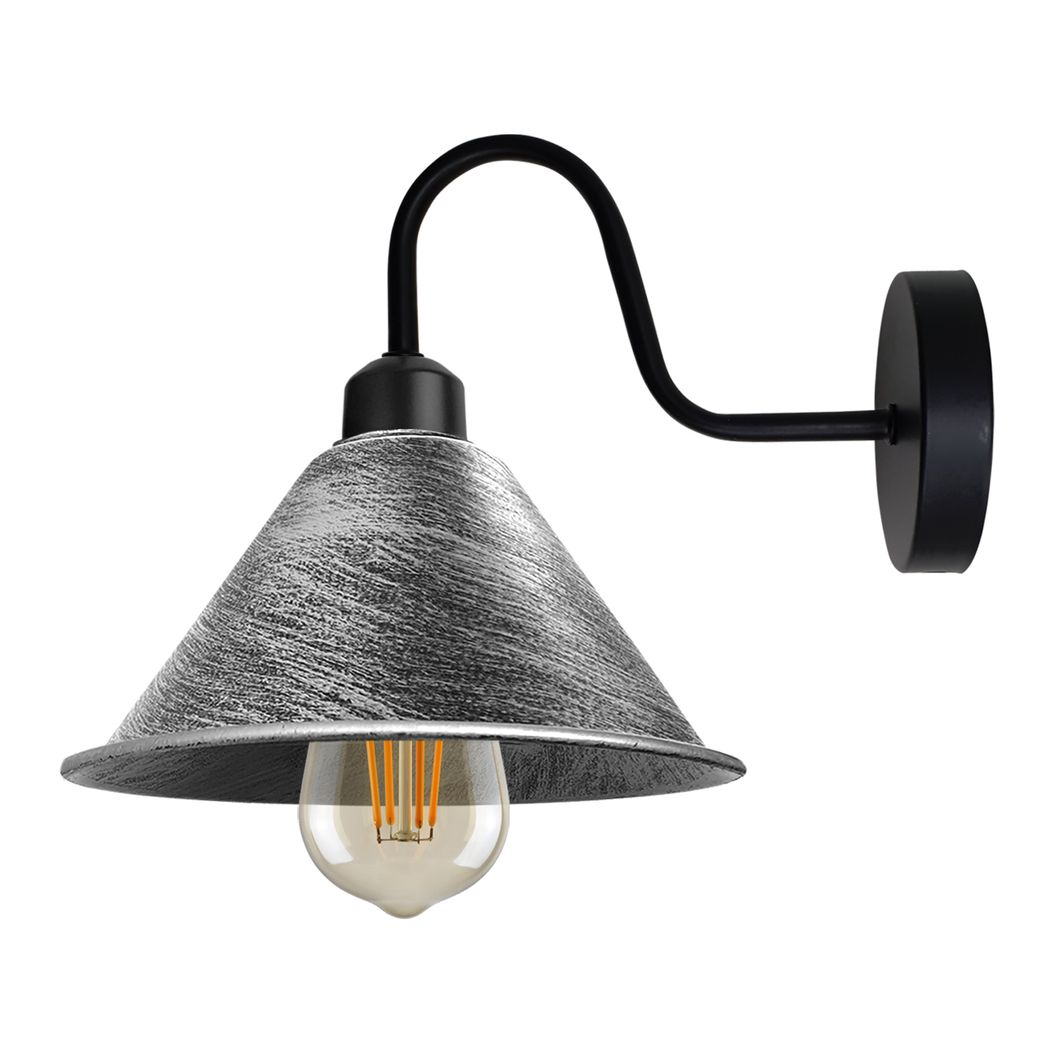 cortex-london-york-brushed-silver-black-vintage-wall-light-e27-cone-shade