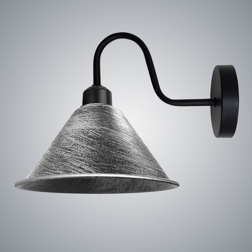 cortex-london-york-brushed-silver-black-vintage-wall-light-e27-cone-shade