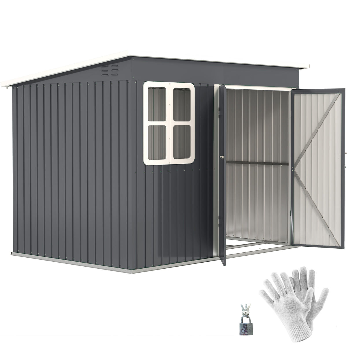 windsor-galvanised-steel-garden-shed-dark-grey-cortex-london