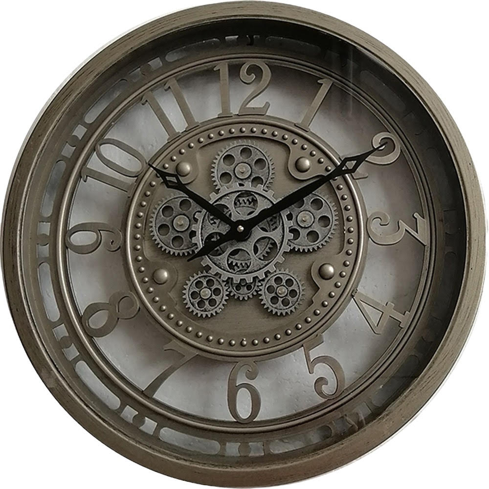cortex-london-windsor-grey-globe-moving-gears-wall-clock