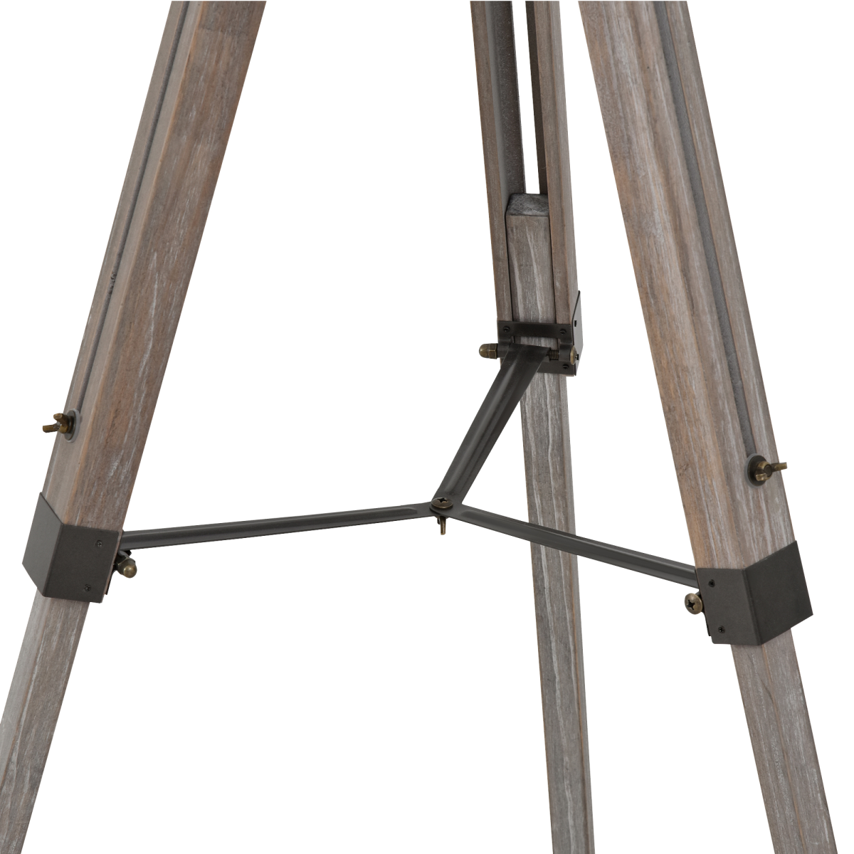 Pine Wood Tripod Spotlight Floor Lamp Brown/Black