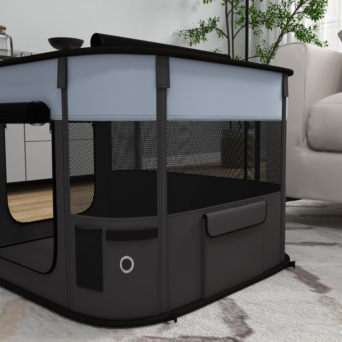 cortex-london-windsor-portable-pet-playpen-grey