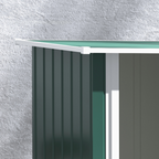 4.7ft x 2.8ft Garden Shed Steel Sloped Roof Door w/ Latch Green