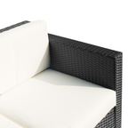 3 Seater Rattan Garden Sofa Black Outdoor Patio Wicker Weave Furniture Chair