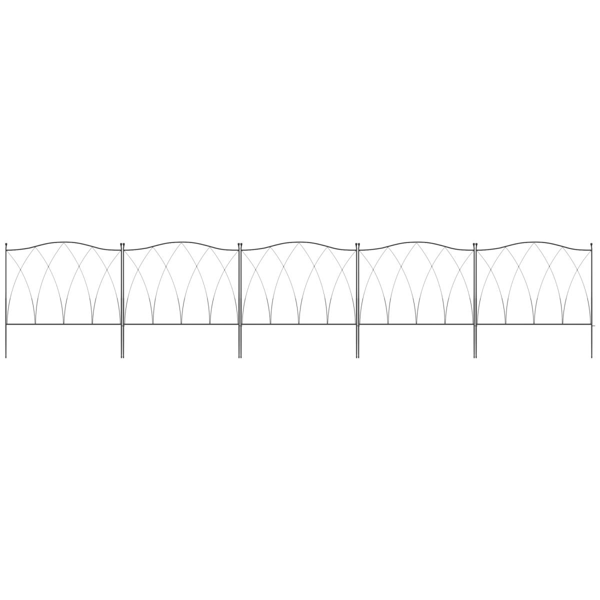 cortex-london-windsor-five-piece-decorative-metal-garden-border-edging-black