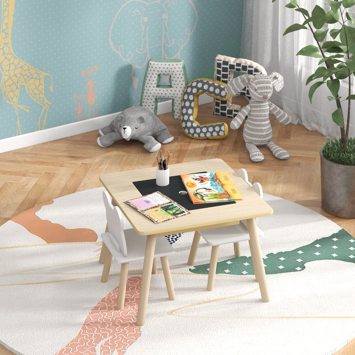 cortex-london-windsor-bear-toddler-table-and-chairs-set-natural-wood-finish-white