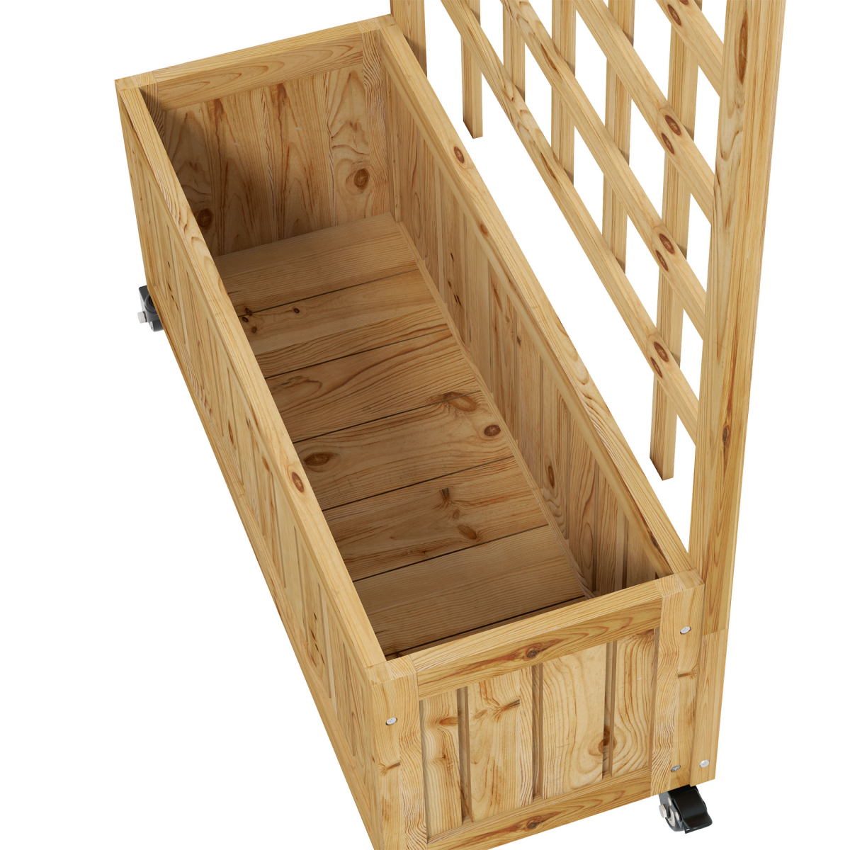 cortex-london-windsor-outsunny-fir-wood-trellis-planter-raised-garden-bed-wheels