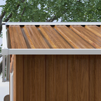 Outsunny 6.5x3.5ft Metal Garden Shed for Garden, Brown Wood Effect