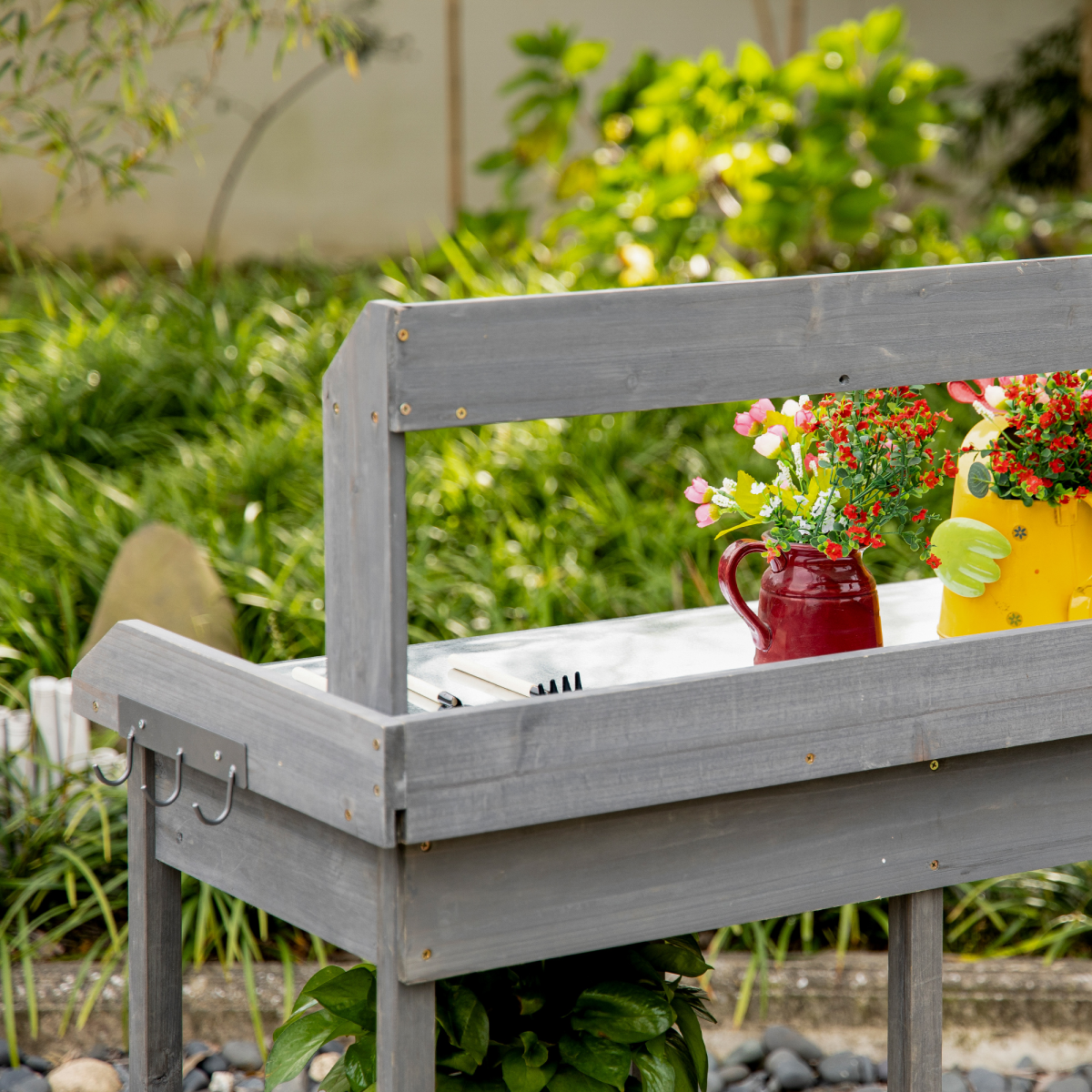 cortex-london-kensington-garden-potting-bench-galvanised-metal-top-natural-solid-wood