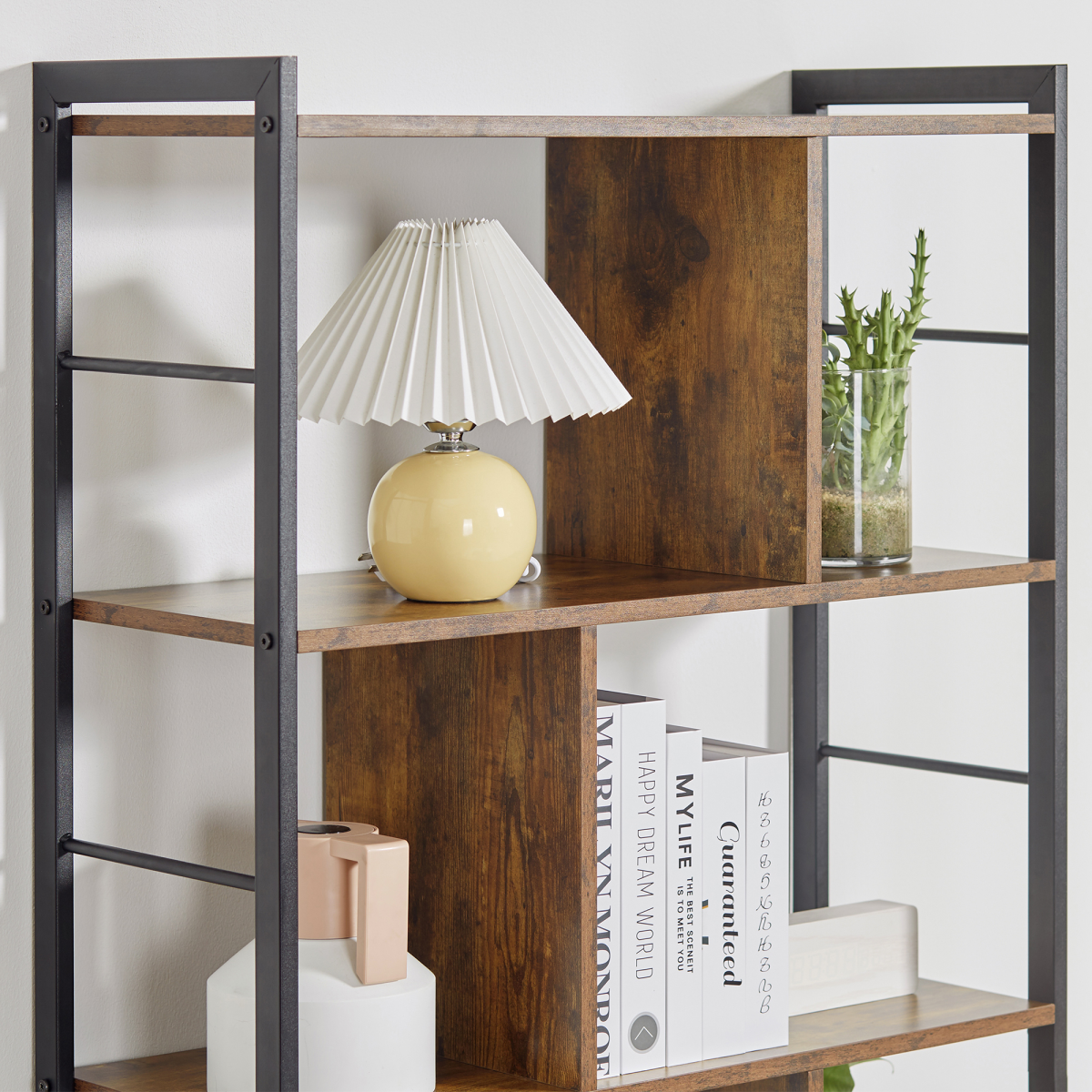 cortex-london-york-industrial-five-tier-storage-bookcase-brown-black-metal-frame