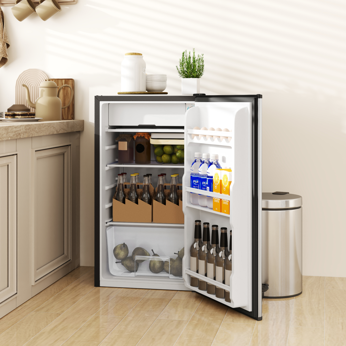 cortex-london-windsor-91l-freestanding-under-counter-fridge-silver-tone