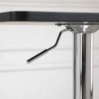 Modern Adjustable Counter Bar TableBlack and Silver Frame