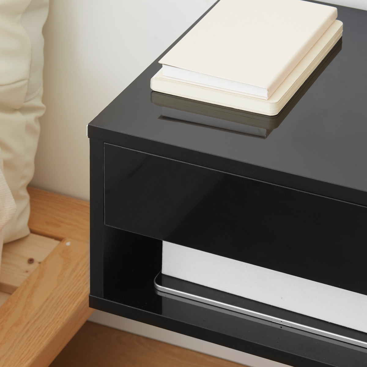 cortex-london-york-black-floating-bedside-table-set-of-2-with-drawer-and-shelf
