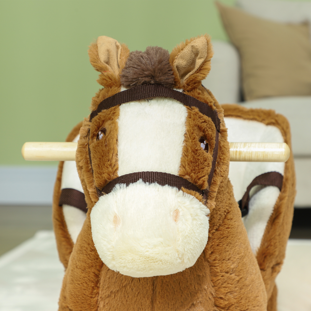 cortex-london-windsor-kids-rocking-horse-with-sound-safety-belt-brown
