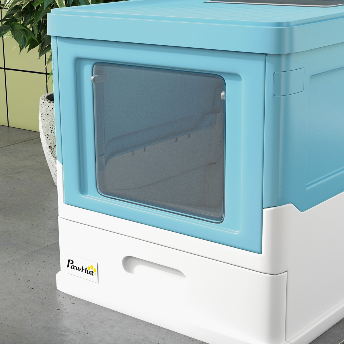 cortex-london-york-hooded-cat-litter-box-light-blue-white-with-scoop