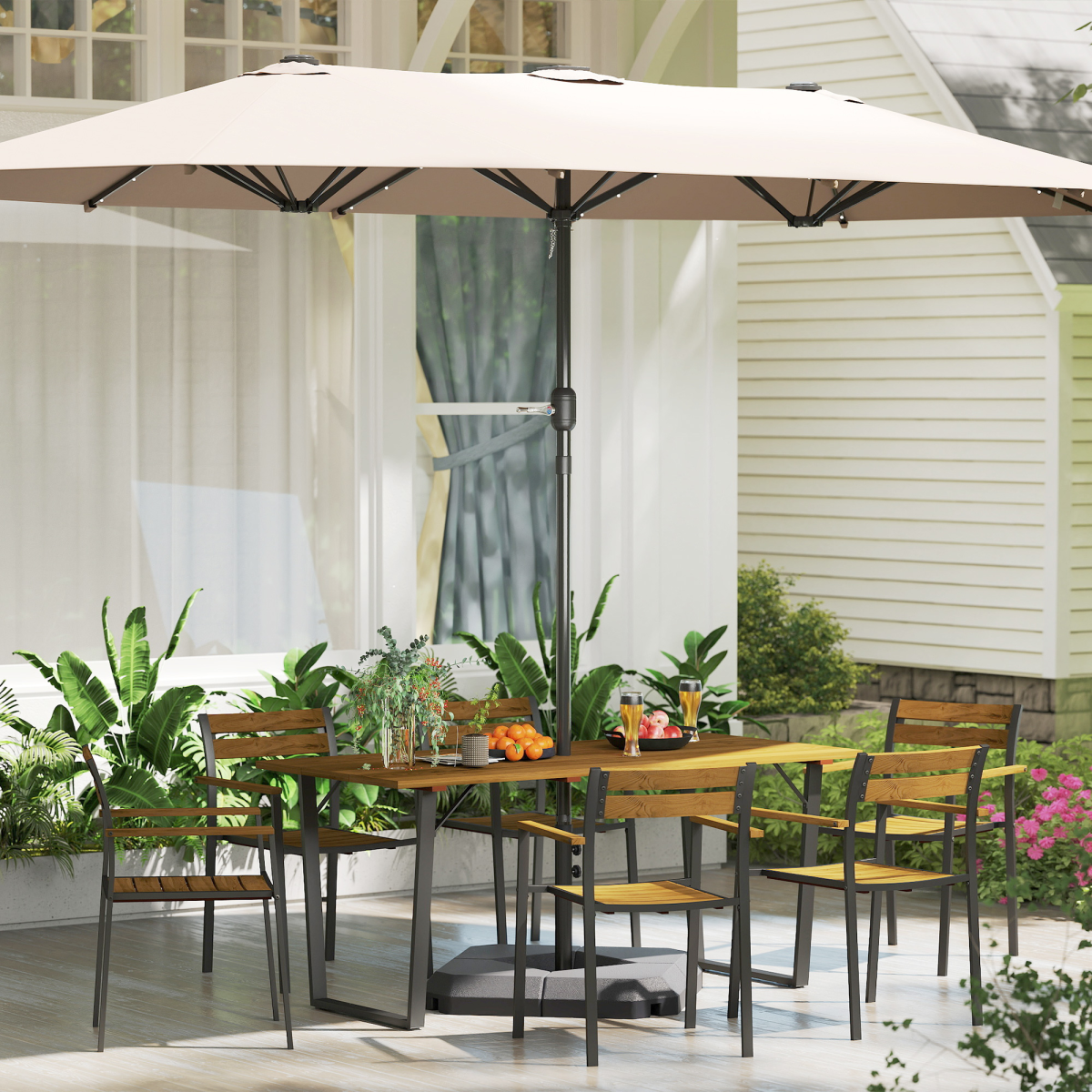 cortex-london-windsor-garden-dining-set-table-6-stackable-chairs-brown