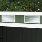 9ft x 4.25ft Corrugated Metal Shed  with Foundation Vent Doors Green