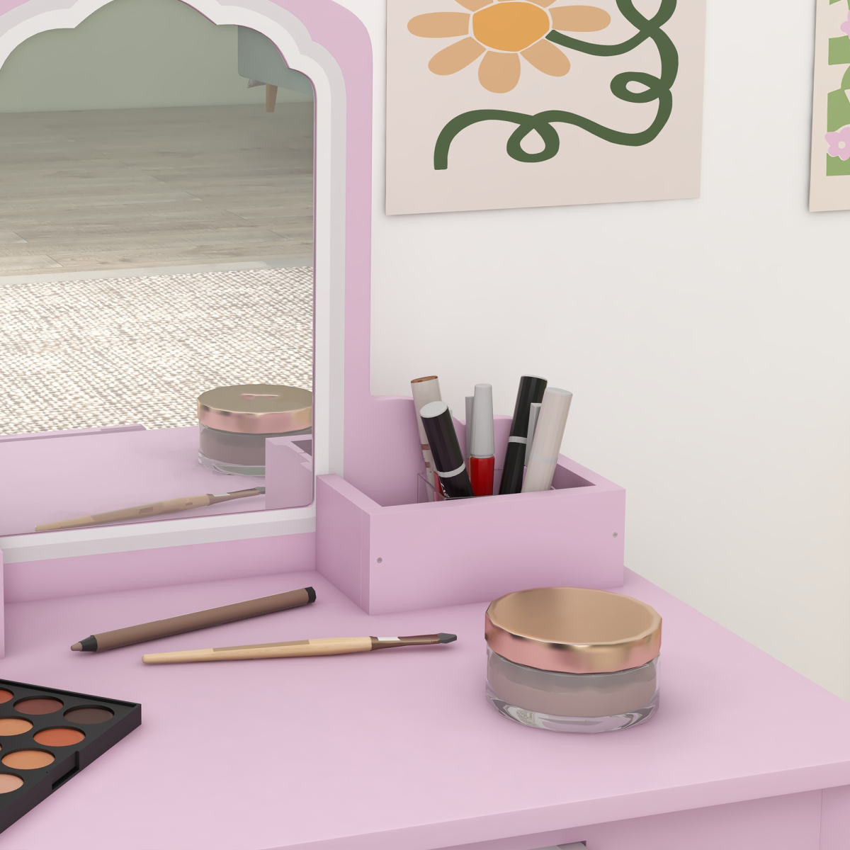 cortex-london-windsor-cloud-kids-dressing-table-pink-mirror-stool-drawer-storage