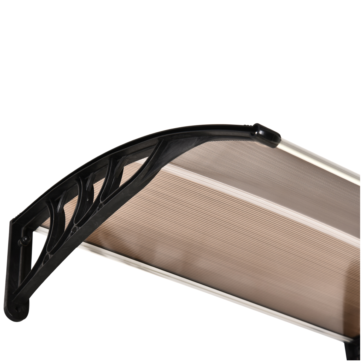 cortex-london-york-brown-polycarbonate-curved-awning-black-bracket