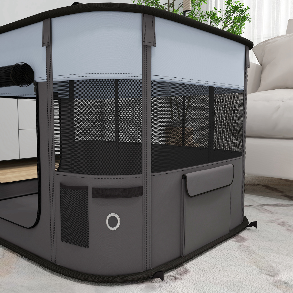 cortex-london-windsor-portable-small-pet-playpen-grey