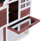122cm Rabbit Hutch Cage Bunny House Wooden Habitat Pet Small Animal w/ Tray Ramp