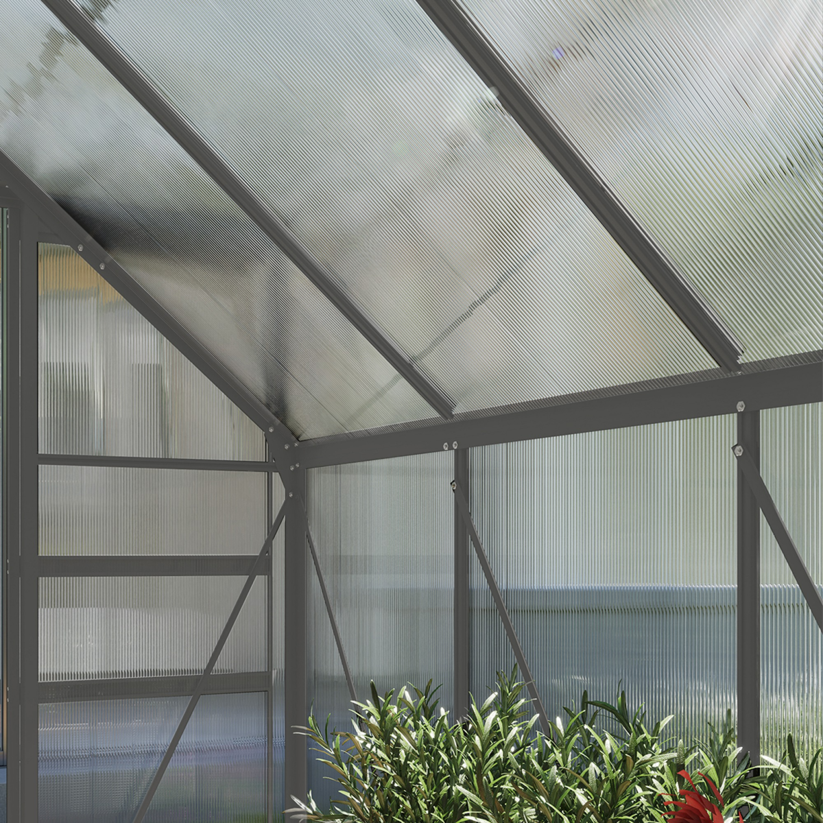 cortex-london-kensington-dark-grey-polycarbonate-walk-in-greenhouse