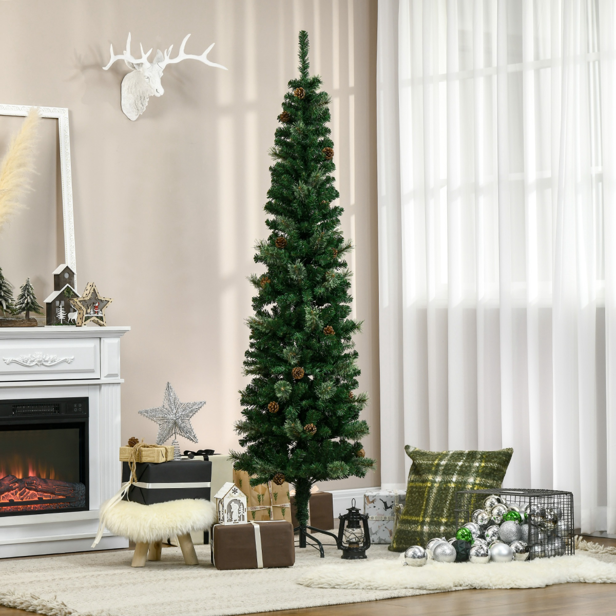 cortex-london-windsor-six-point-five-foot-artificial-slim-christmas-tree-pine-cones