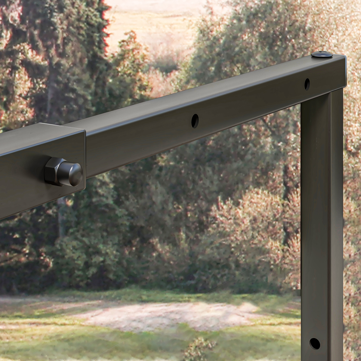 Robin 100-150cm Retractable Metal Firewood Log Holder Rack with Hooks