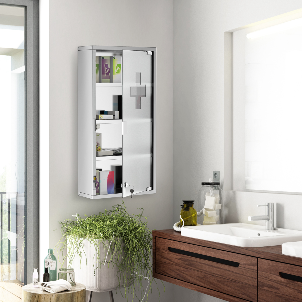 cortex-london-york-stainless-steel-locking-medicine-cabinet