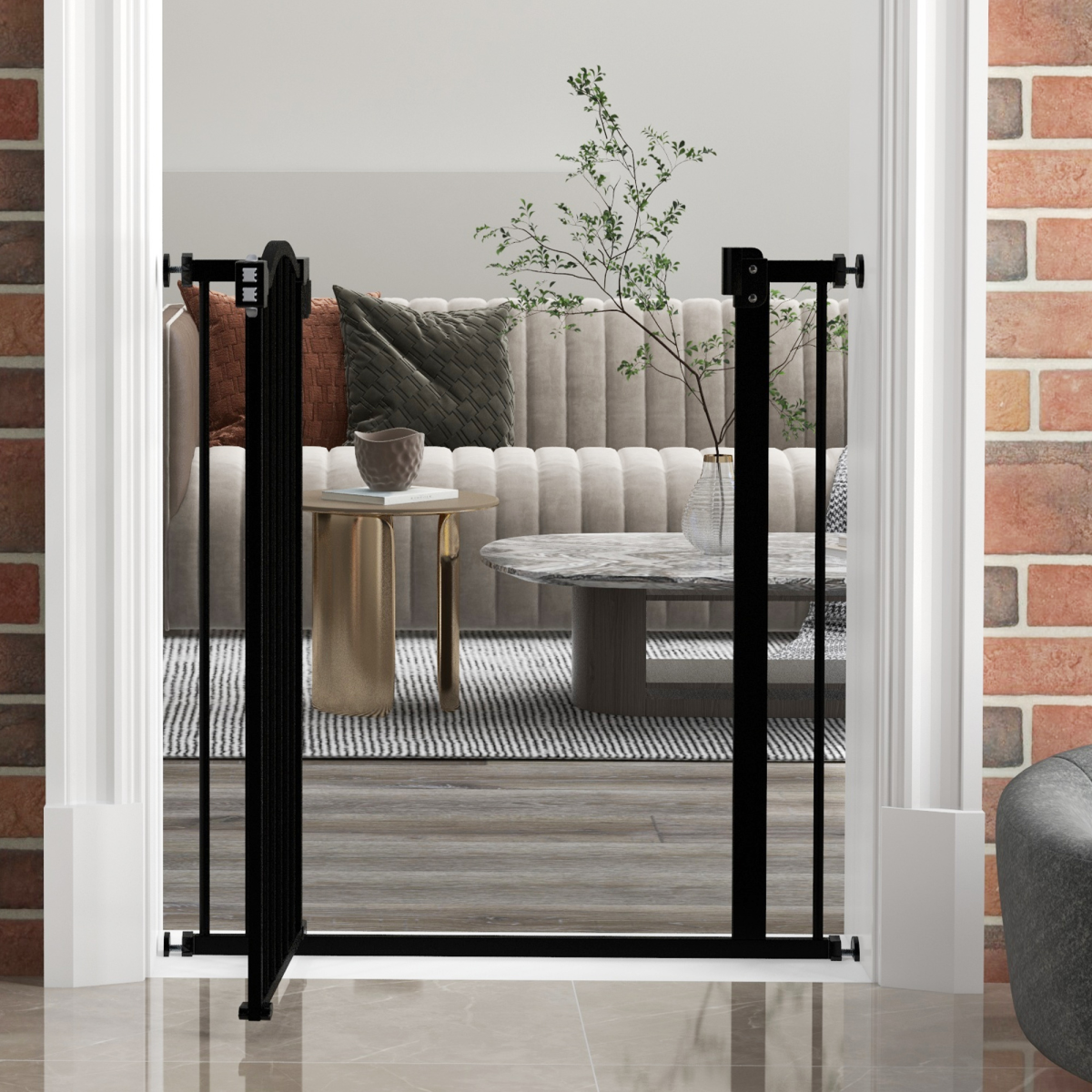 cortex-london-windsor-auto-close-adjustable-metal-pet-gate-black