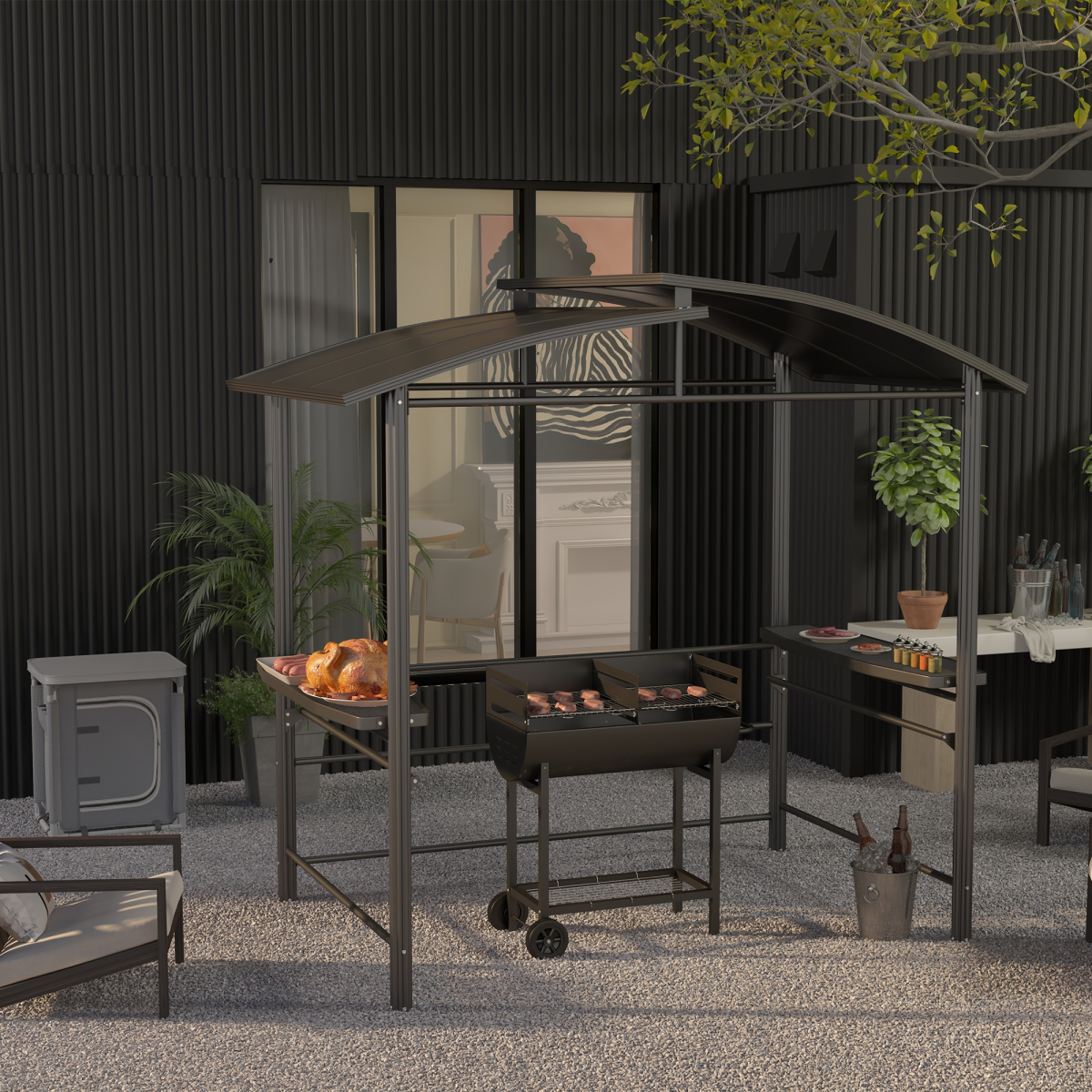 cortex-london-windsor-steel-charcoal-bbq-two-grill-areas-black