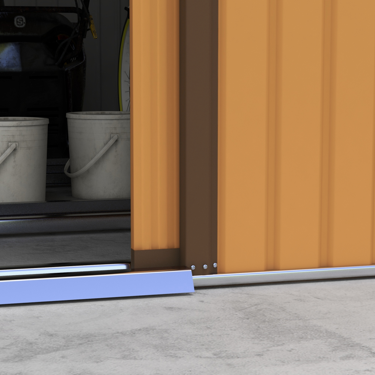 cortex-london-windsor-13ft-11ft-light-brown-metal-storage-shed-with-foundation