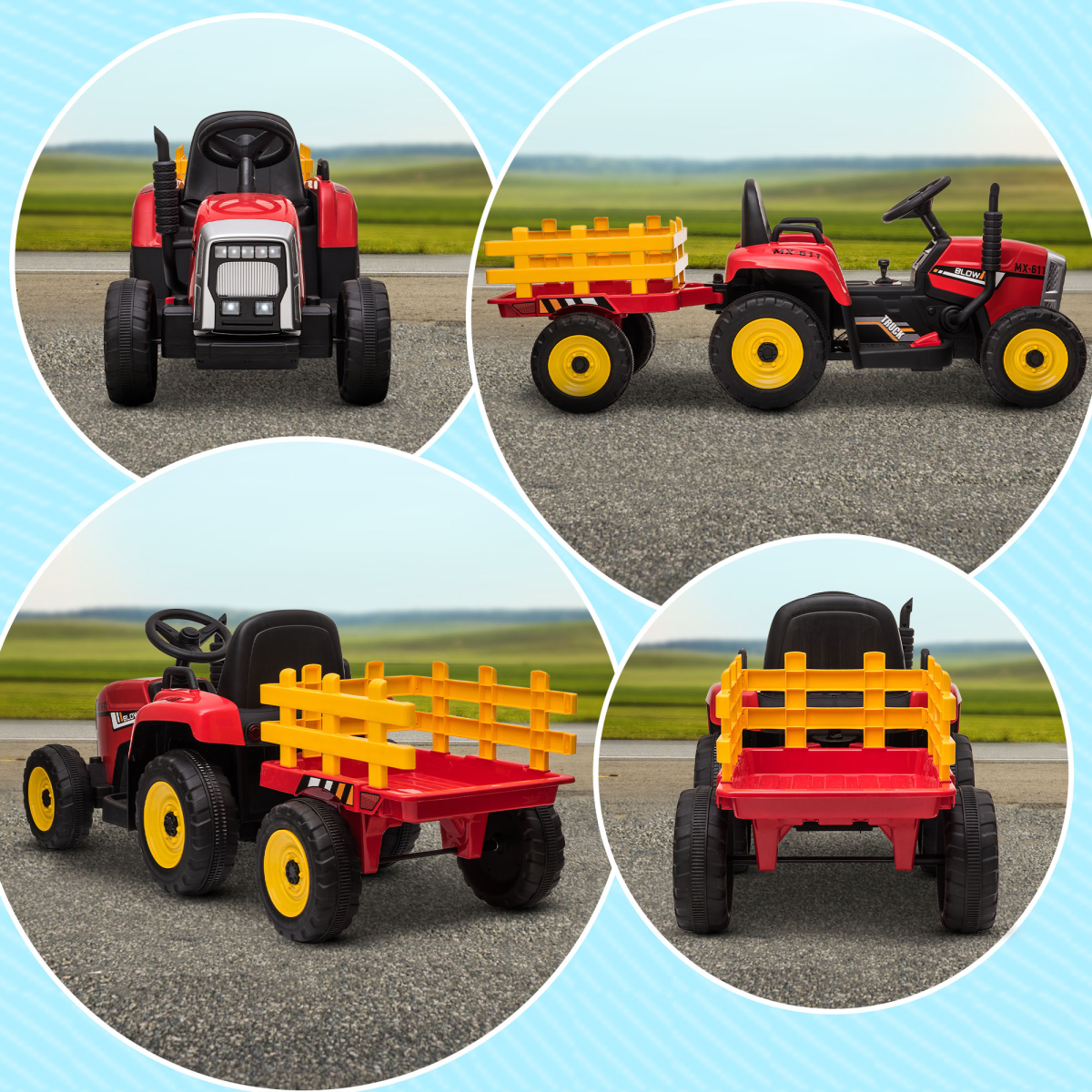 cortex-london-windsor-remote-control-ride-on-tractor-red-detachable-trailer