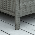 Rattan 2 Seater Patio Bistro Set with Cushion Pillow - Grey, Cream White