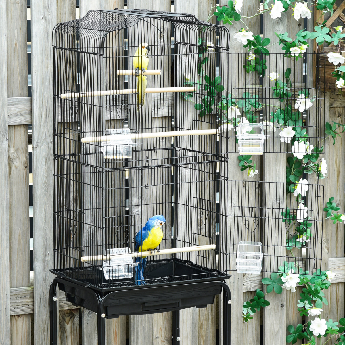 cortex-london-windsor-metal-bird-cage-with-rolling-stand-black