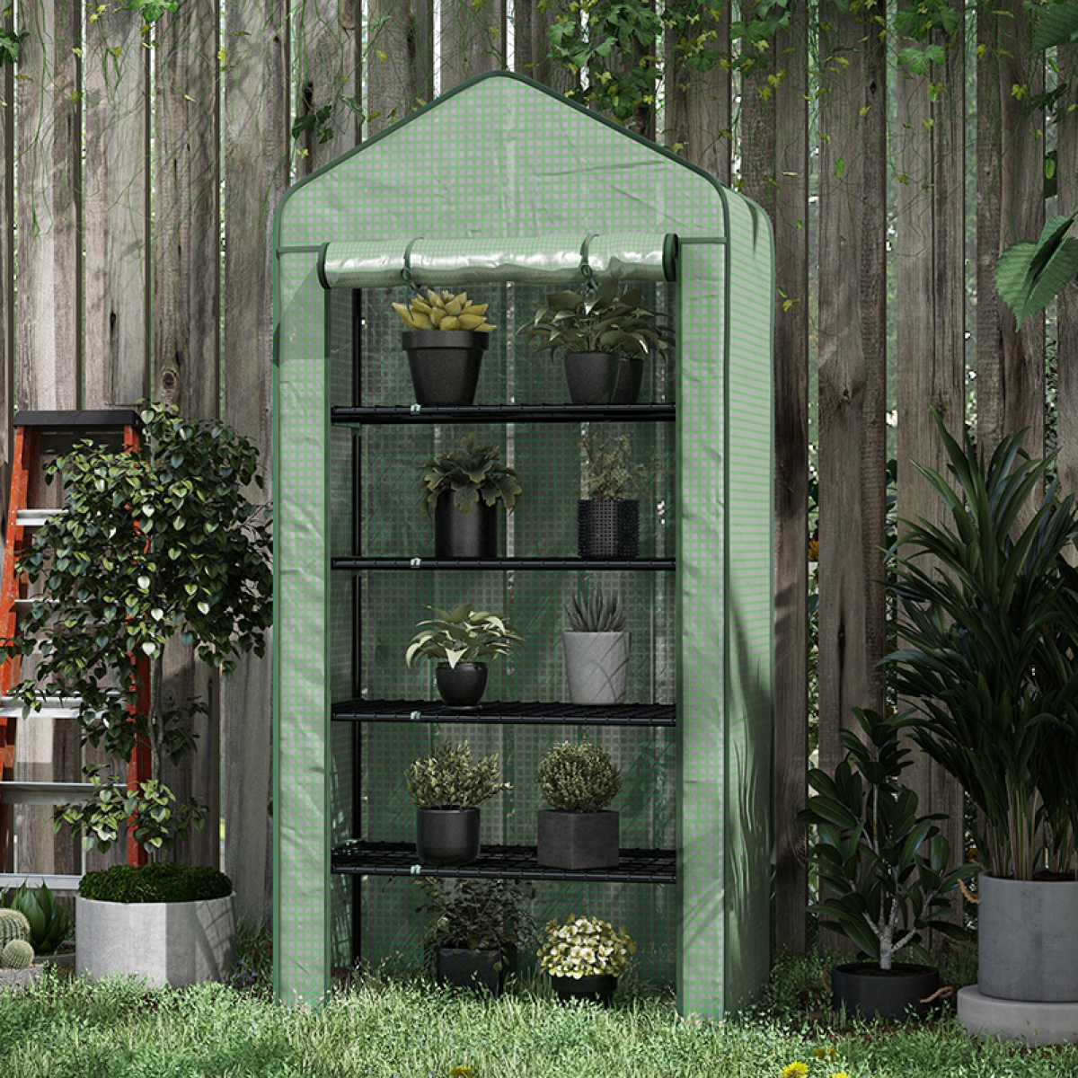 cortex-london-kensington-five-tier-widened-mini-greenhouse-green