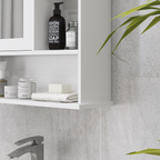 Wall Mount Mirror Cabinet Bathroom Storage Single Door Mounted Glass Cupboard