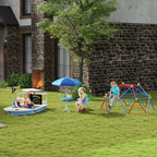 Kids Foldable Four-Piece Garden Set w/ Table, Chairs, Umbrella - Blue