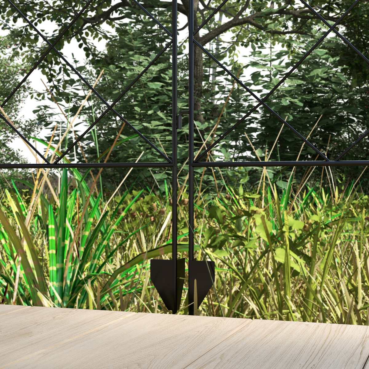 cortex-london-windsor-steel-garden-border-edging-fence-4-piece-black