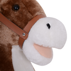 HOMCOM Kids Rocking Horse Wooden Plush Age 3 Children Ride On Toy Rocker Baby