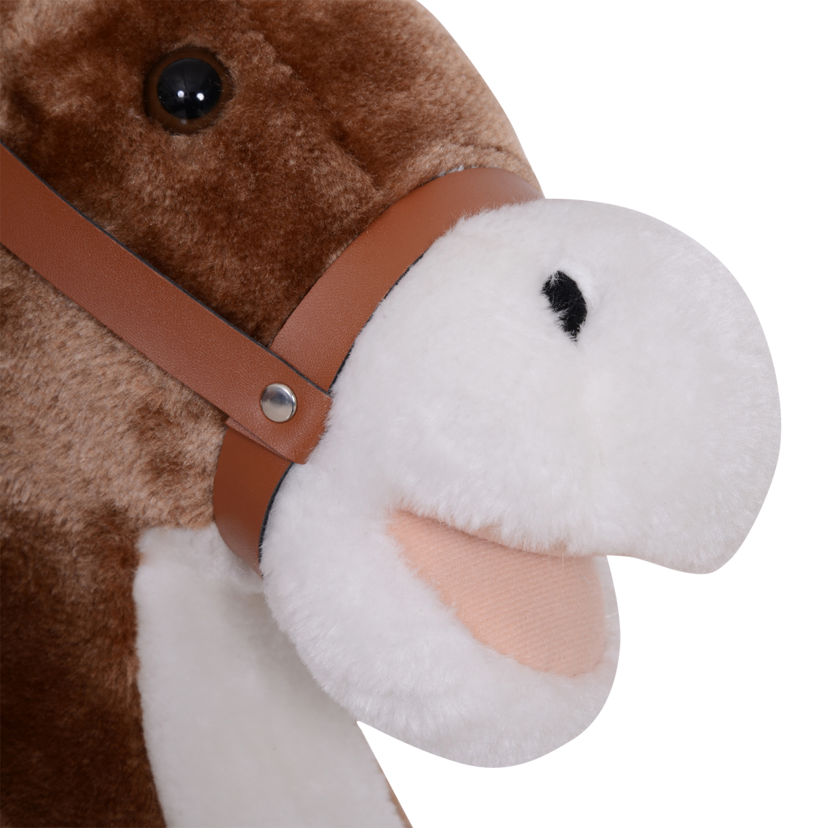 HOMCOM Kids Rocking Horse Wooden Plush Age 3 Children Ride On Toy Rocker Baby