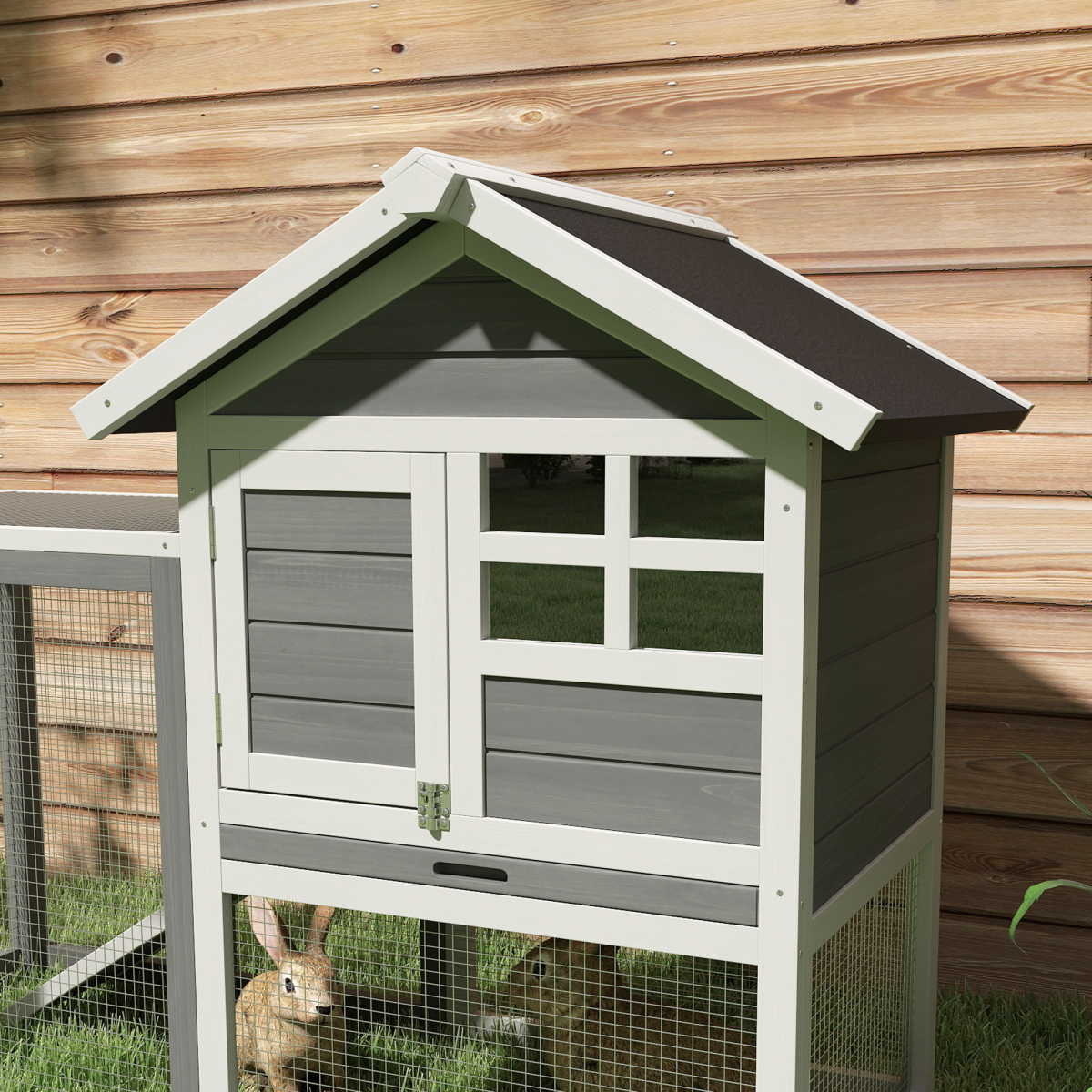 cortex-london-windsor-122cm-wooden-rabbit-hutch-run-tray-ladder-pawhut