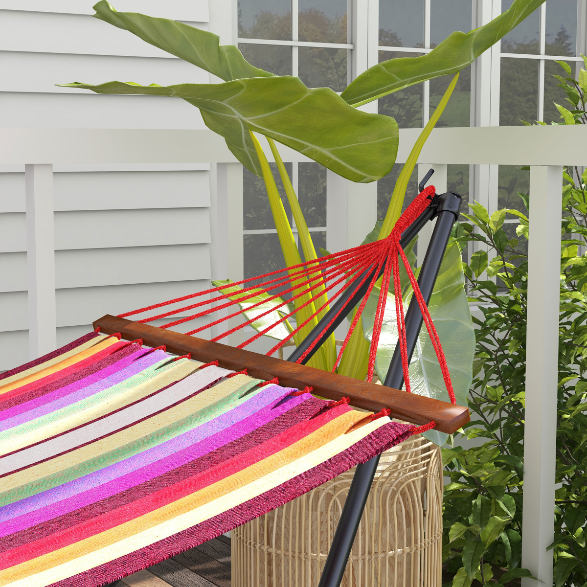 cortex-london-outsunny-york-foldable-2-in-1-black-steel-hammock-stand