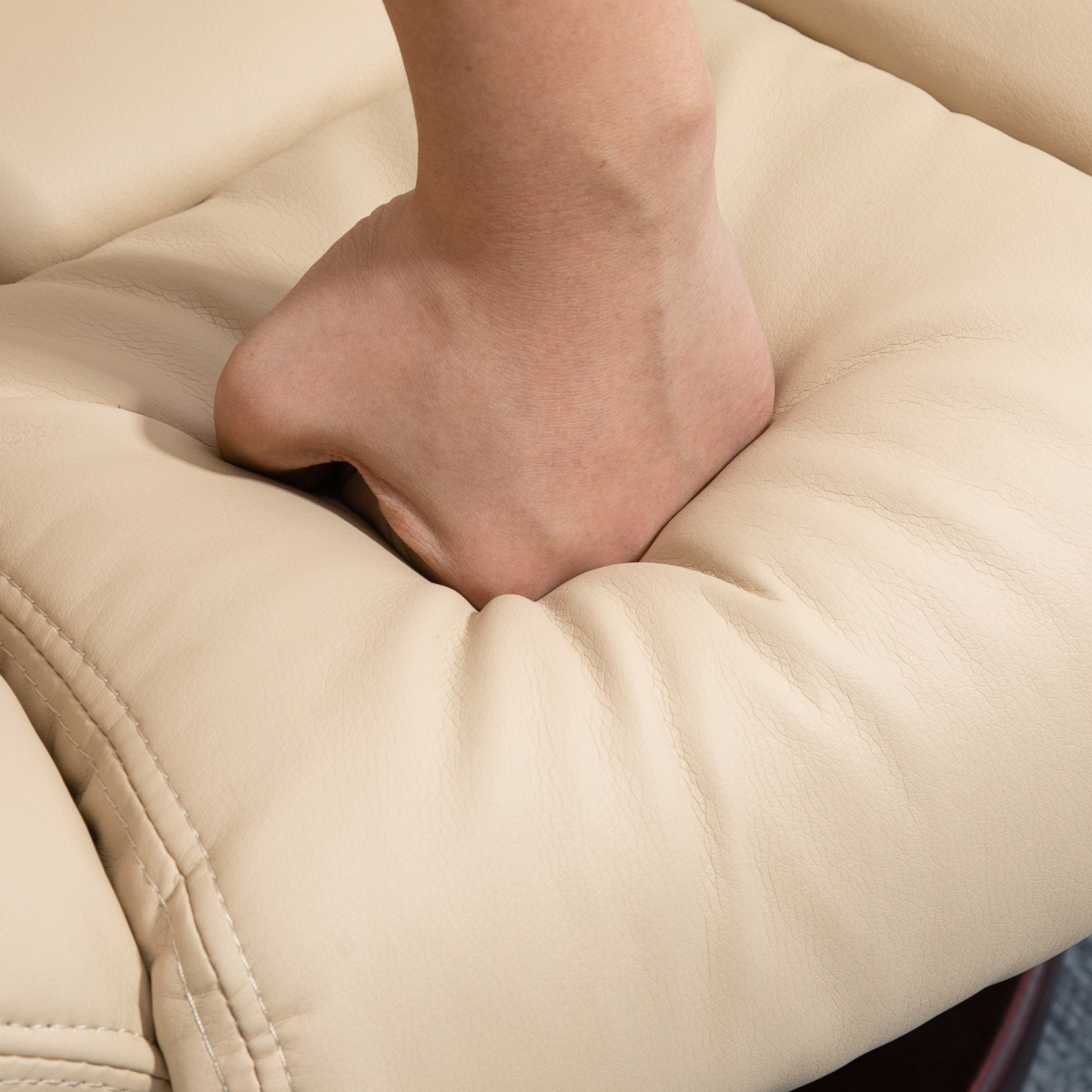 cortex-london-windsor-manual-swivel-recliner-footrest-set-beige-pu-leather