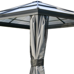 PC Aluminium Hardtop Gazebo with Curtains and Netting 3 x 3m