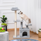 Cat Tree Tower w/ Scratching Posts Sisal Hanging Ball Condo 60 x 40 x 114cm