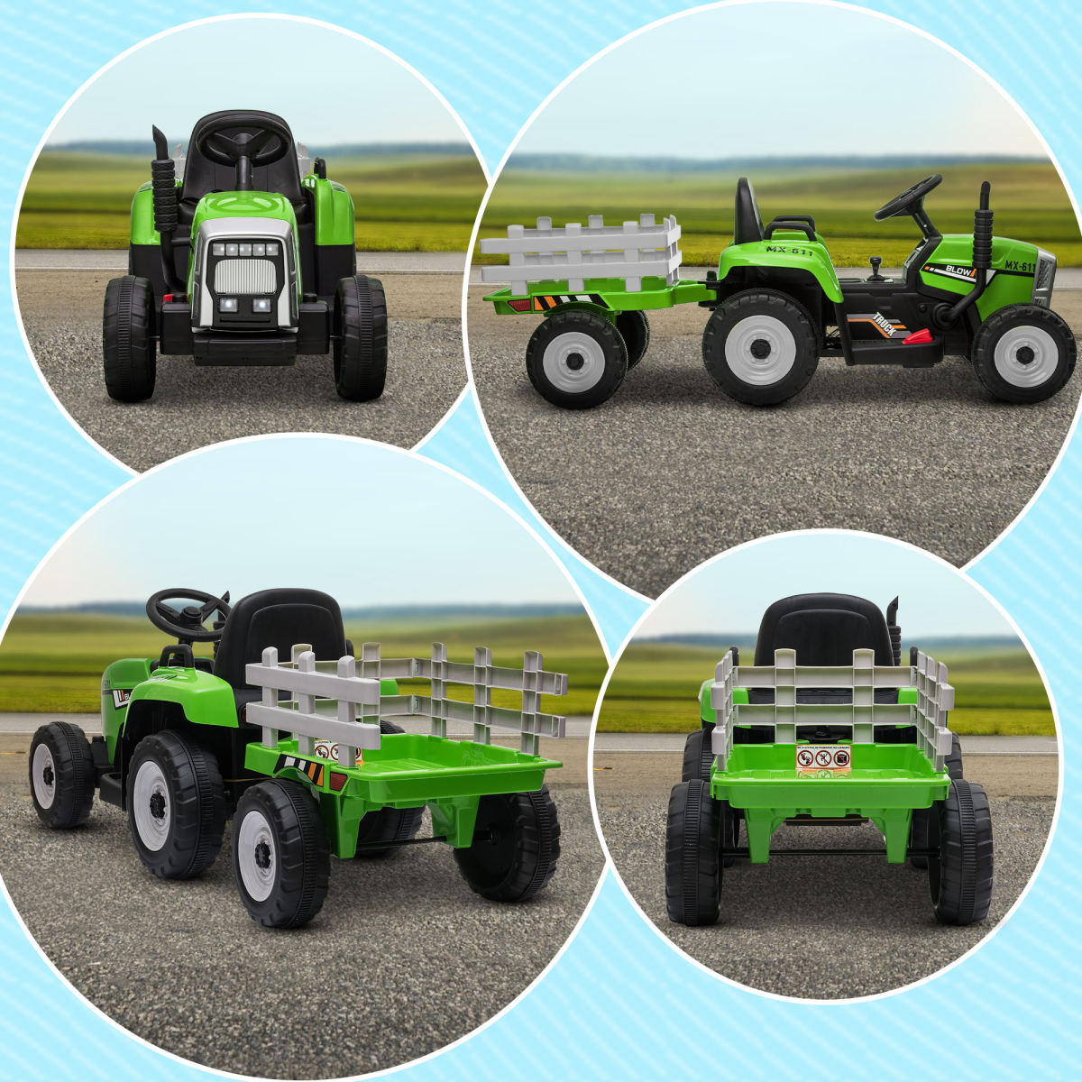 cortex-london-york-green-remote-control-ride-on-tractor-with-detachable-trailer