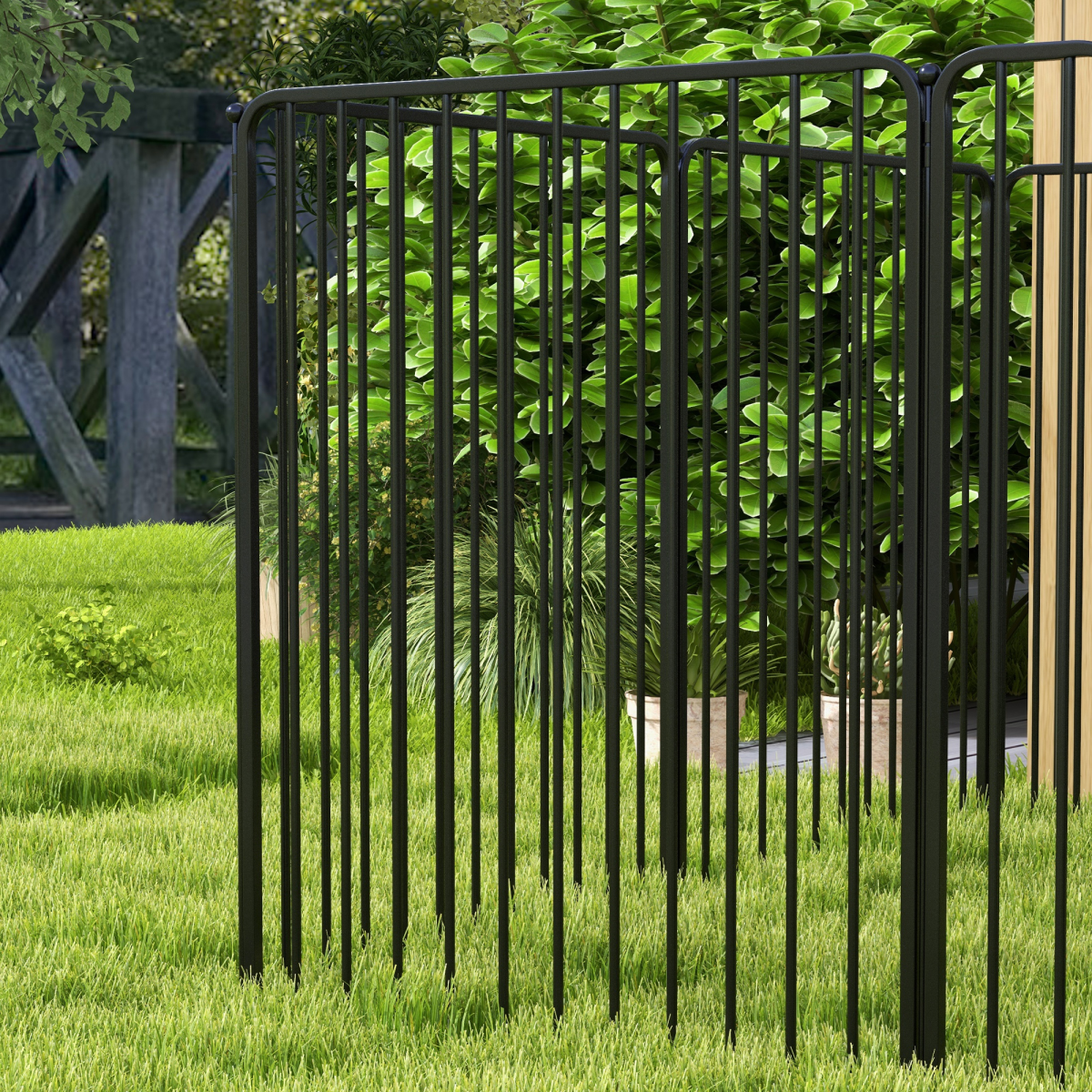 cortex-london-windsor-100cm-eight-panel-steel-dog-playpen-black